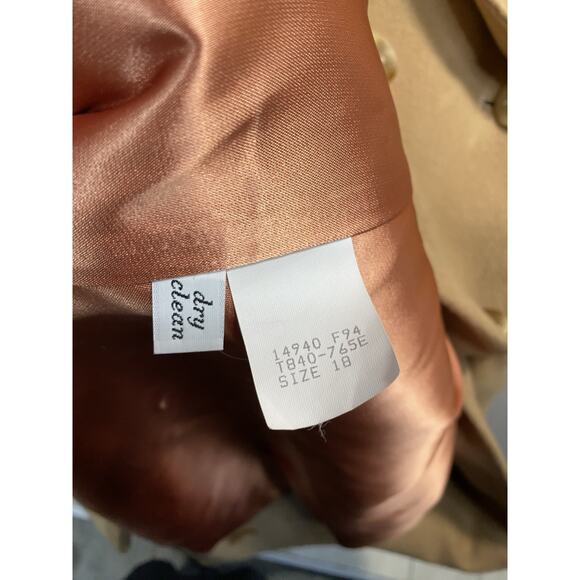 Vintage Pendleton Vintage 100 Virgin Wool Classic Tan Trench Jacket Coat Size 18 - Picture 8 of 9